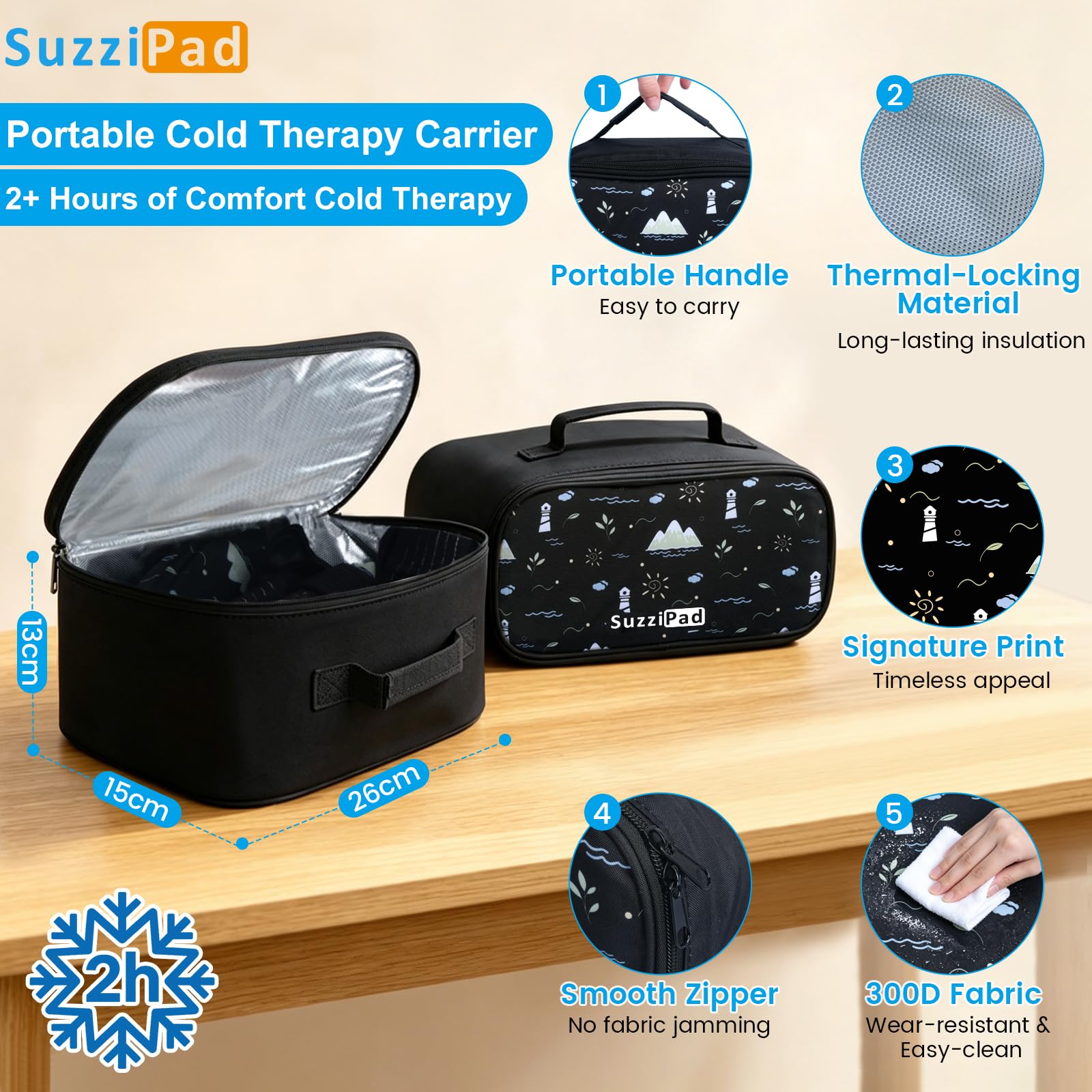 Amazon | SuzziPad Chemo 手袋と靴下、断熱バッグ付き、全面プリント